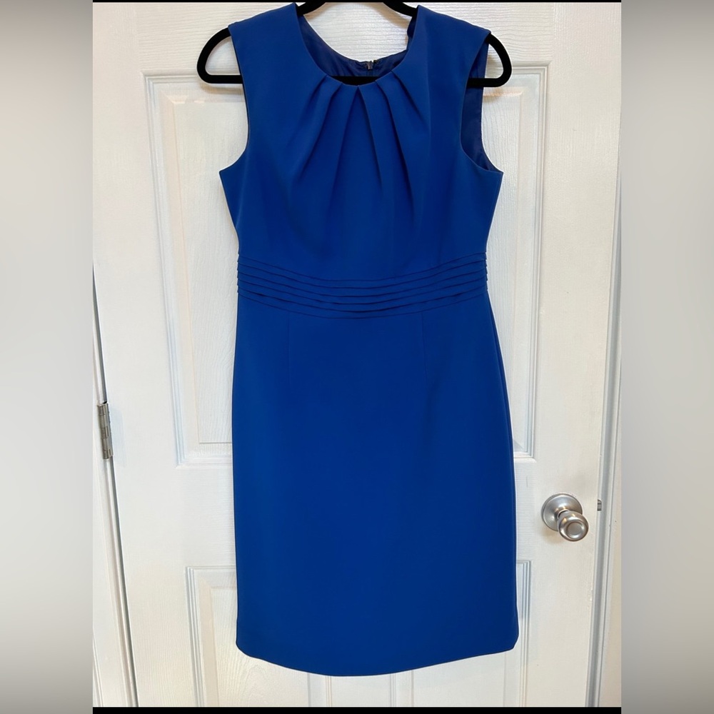 Tahari ASL sz 8 Blue Sheath Dress